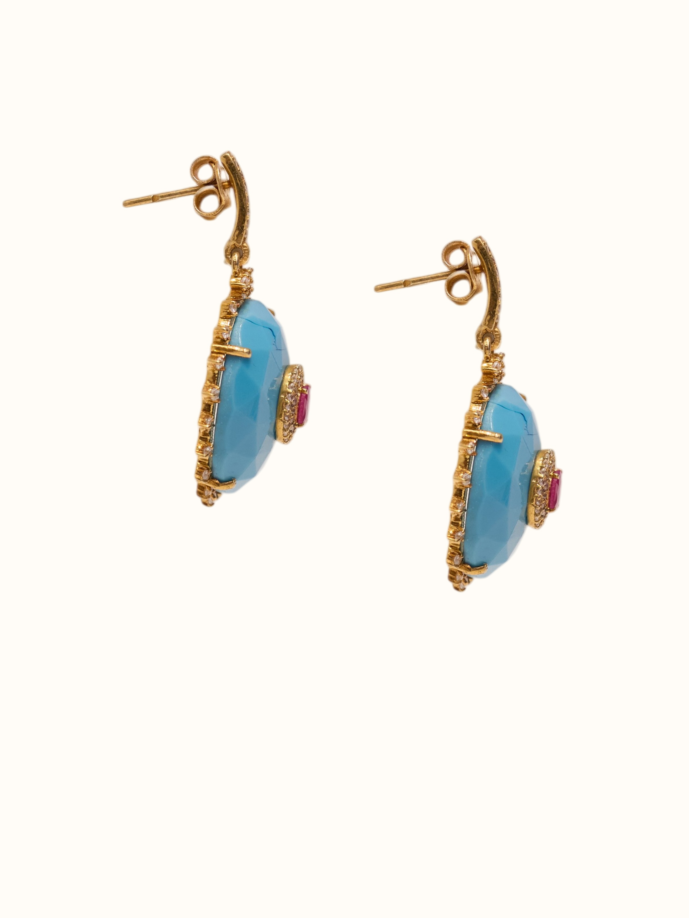Detailed side view of the Silver Smithing Drop Earrings