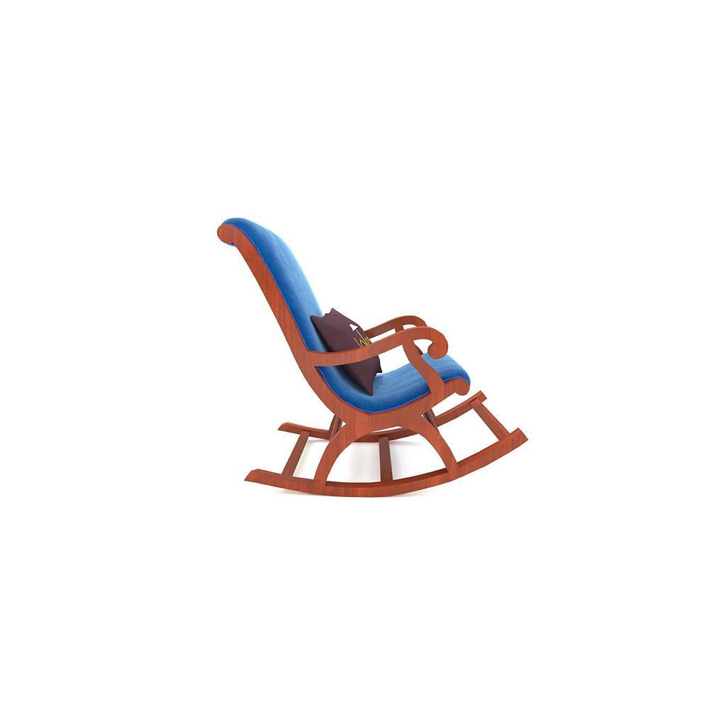 Amery Solid Wood Rocking Chair in Blue Colour