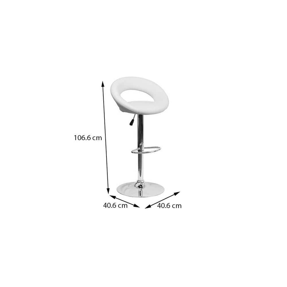 Wade Leatherette Bar Stool in White Colour