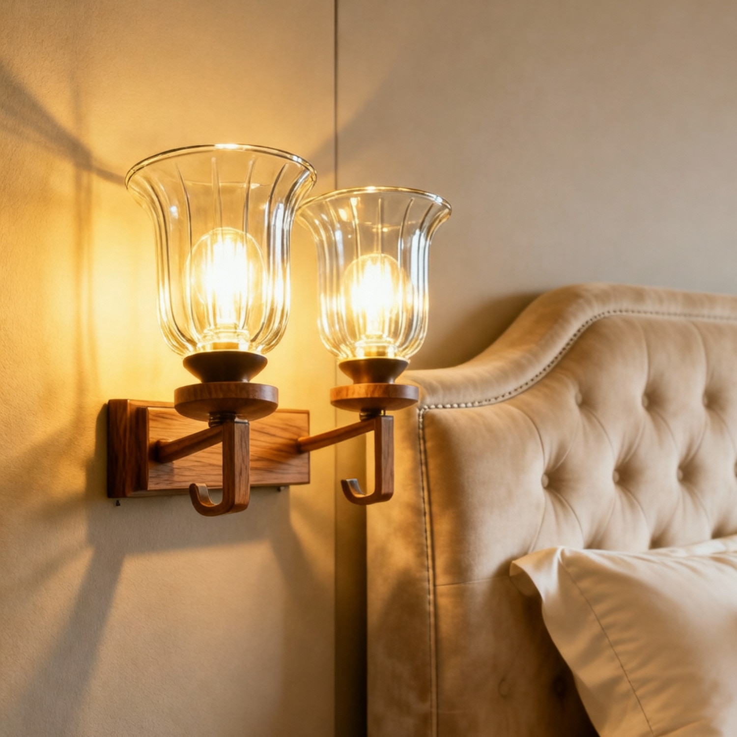 Eliante Modern Wall Lights Mild Steel & Glass Material Antique Brown & Champaign Finish - Eliante