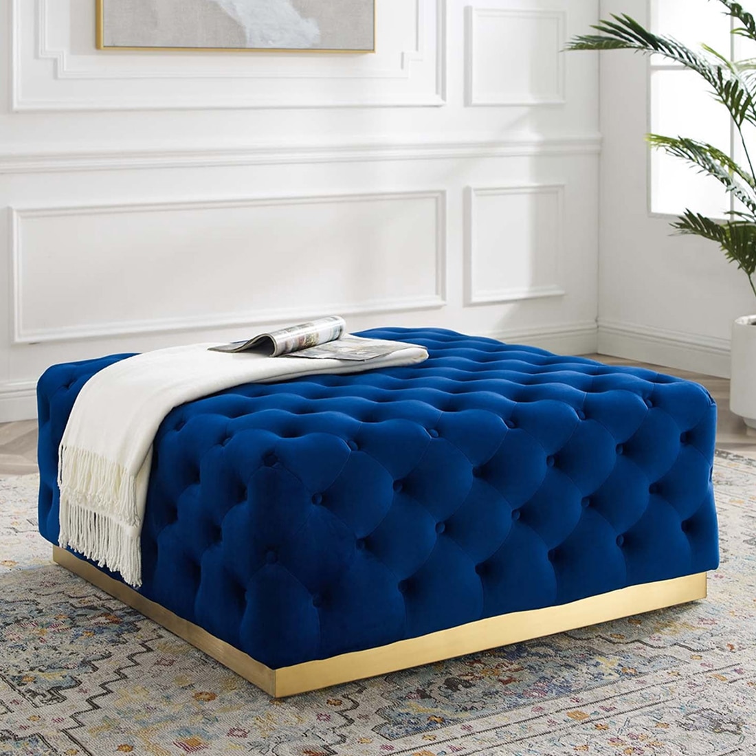 Scott Ottoman in Navy Blue Colour - Expressionist By Mohanbir