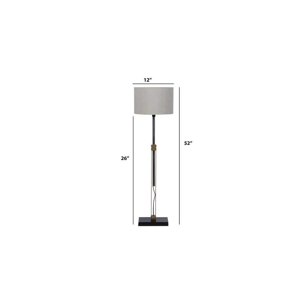 Alwin Brass Antique Linen Shade Floor Lamp
