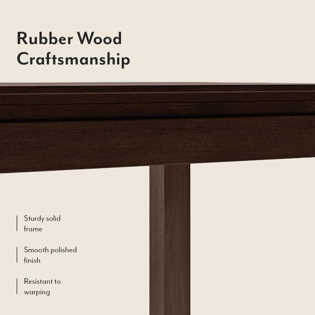 Diner - Lawson 4 Seater Dining Table Set (Colour- Dark Brown, Finish- Dark Walnut)