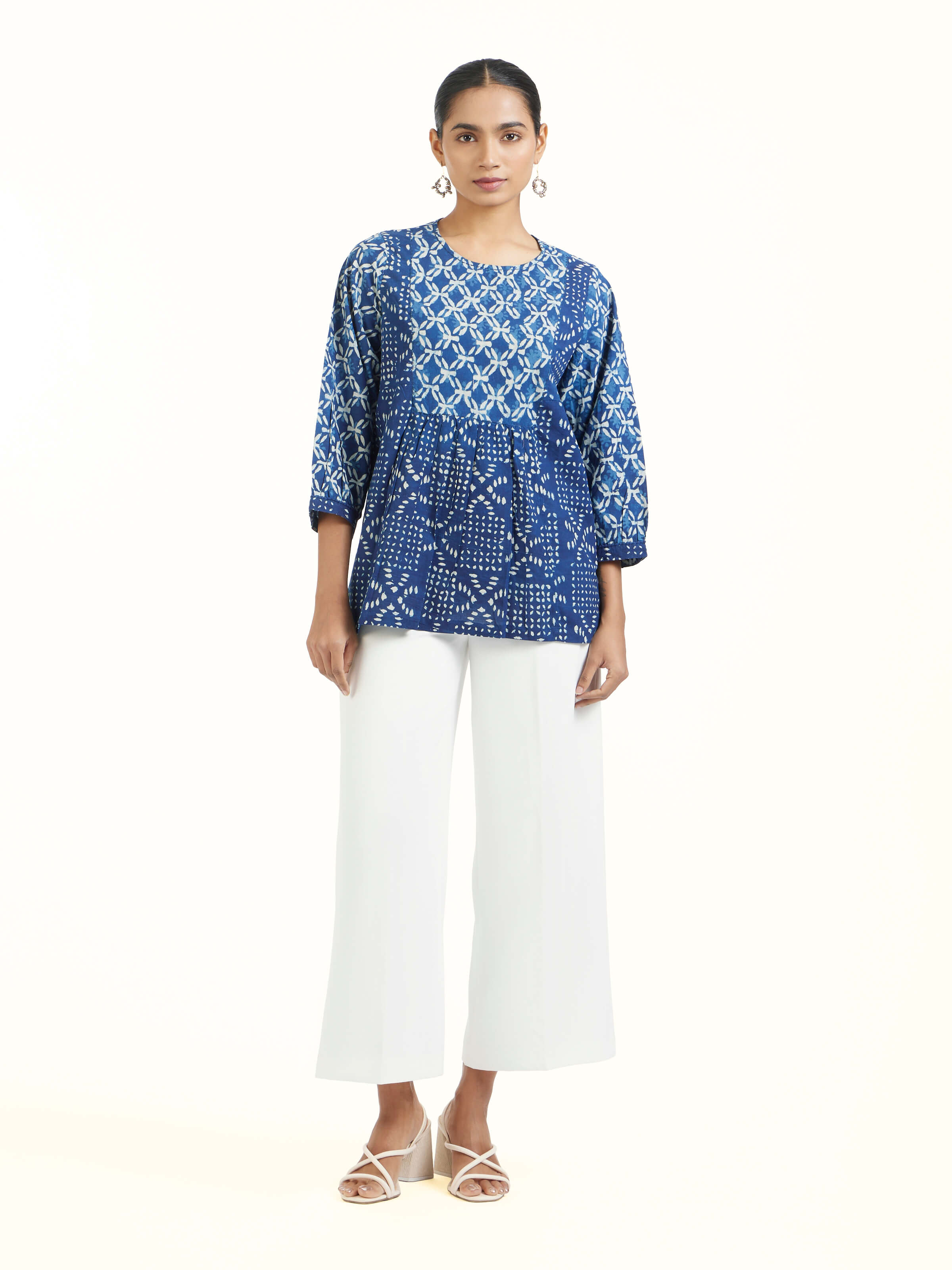Sugandhika Cotton Dabu Block Printed Top