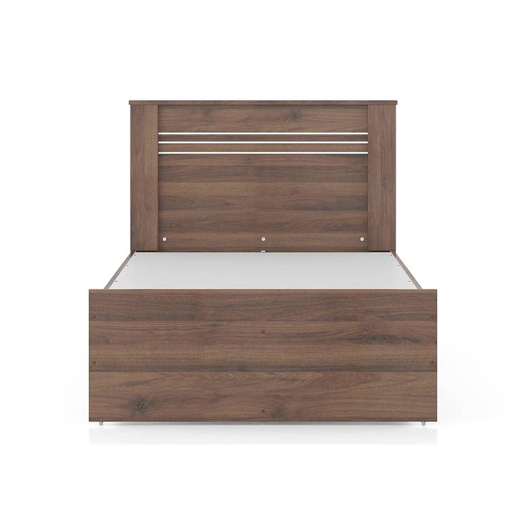 Davis Single Non Storage Bed In Classic Walnut Finish