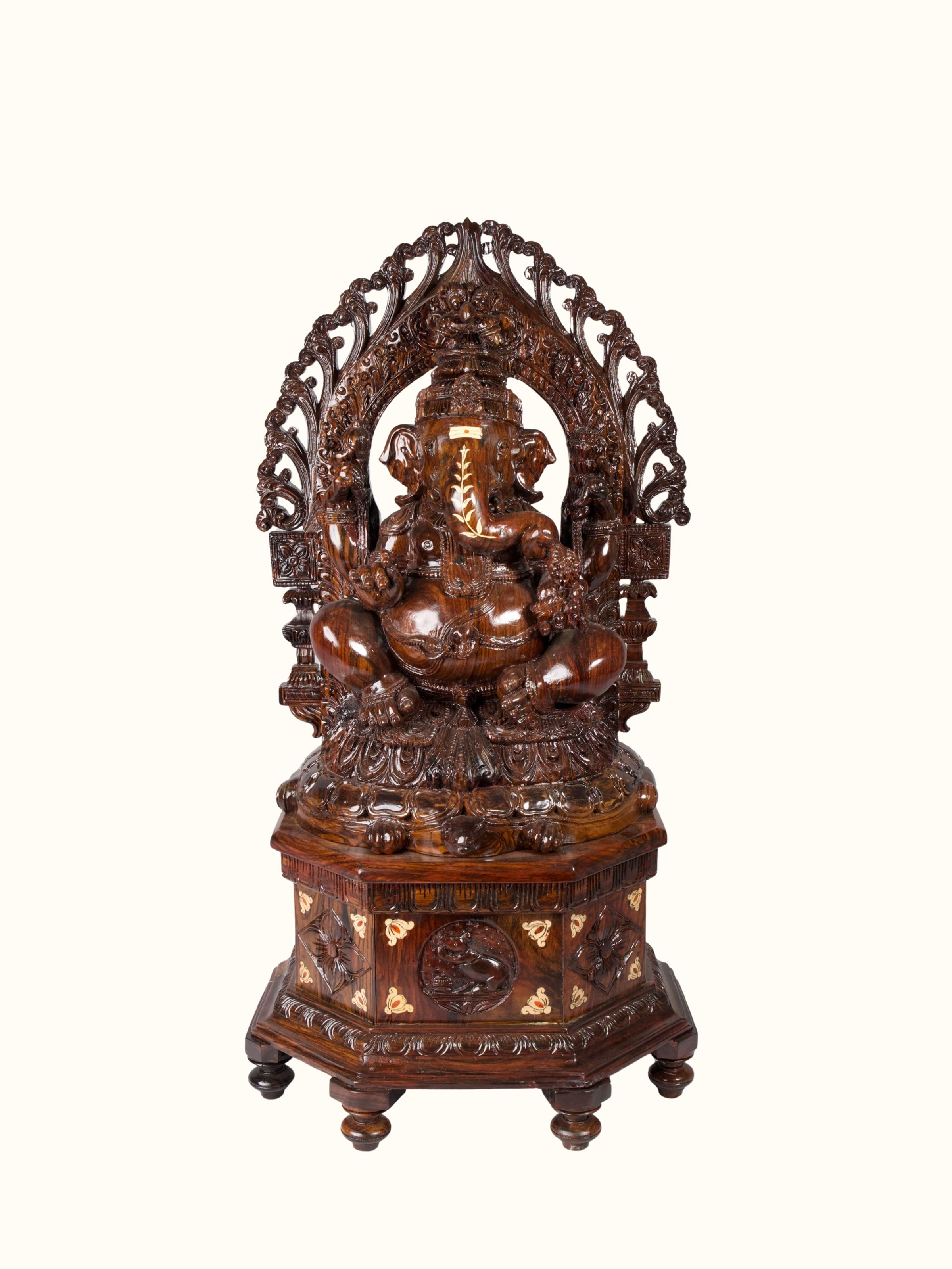 Rosewood Inlay Bal Ganesha Idol