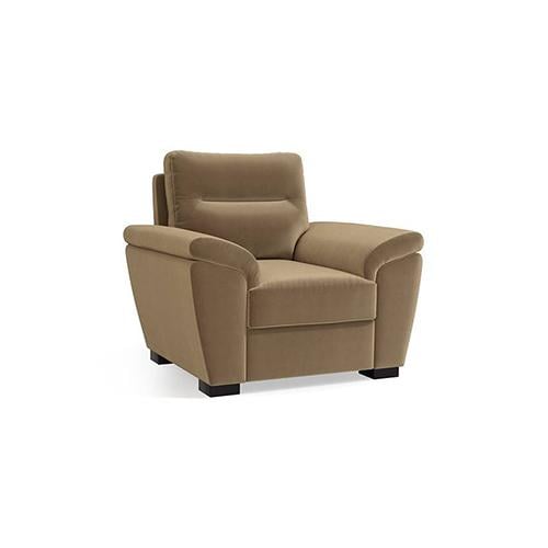 Adelaide Luxe 1 Seater Fabric Sofa in Fawn Velvet Colour
