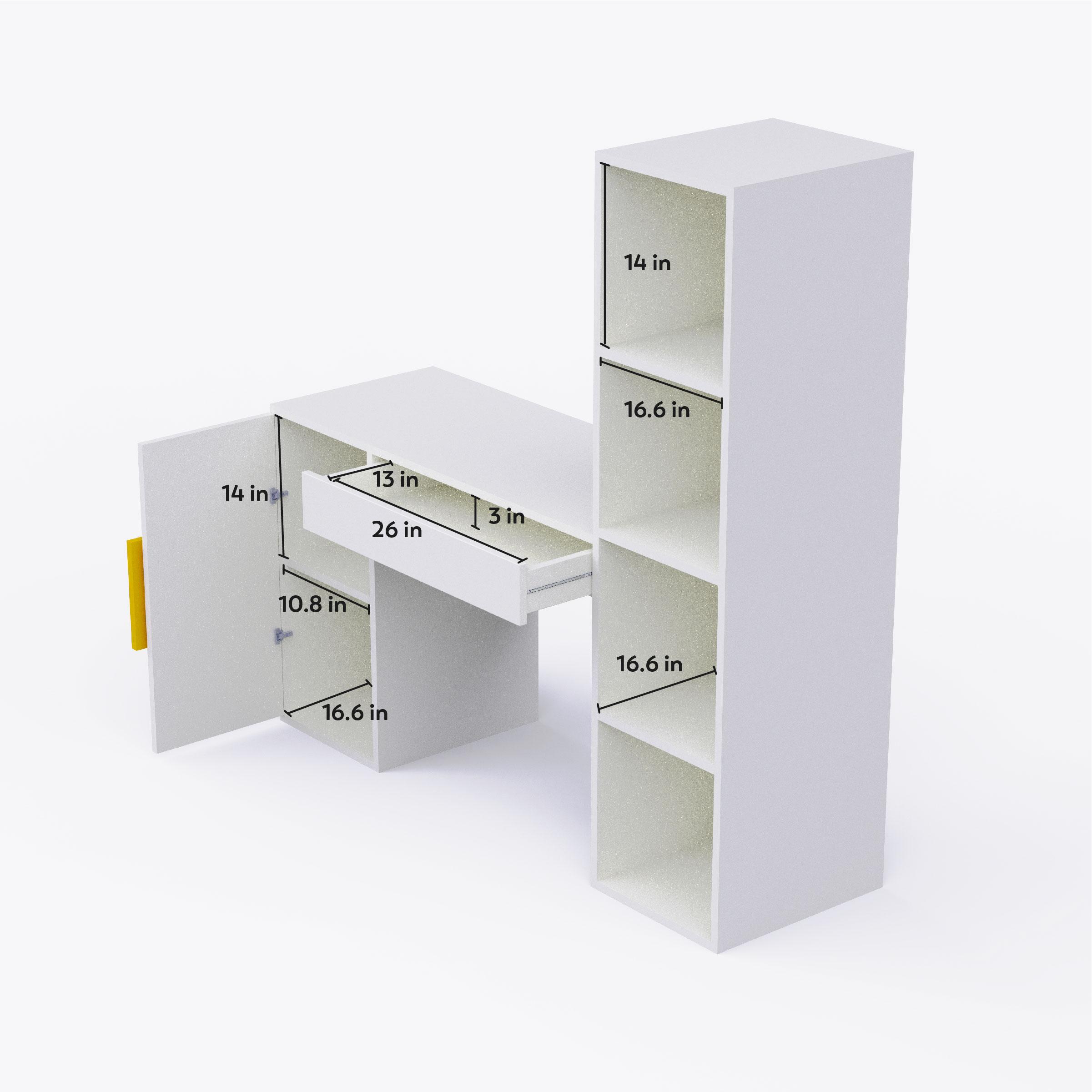 Joy Ride Study Table In White Colour