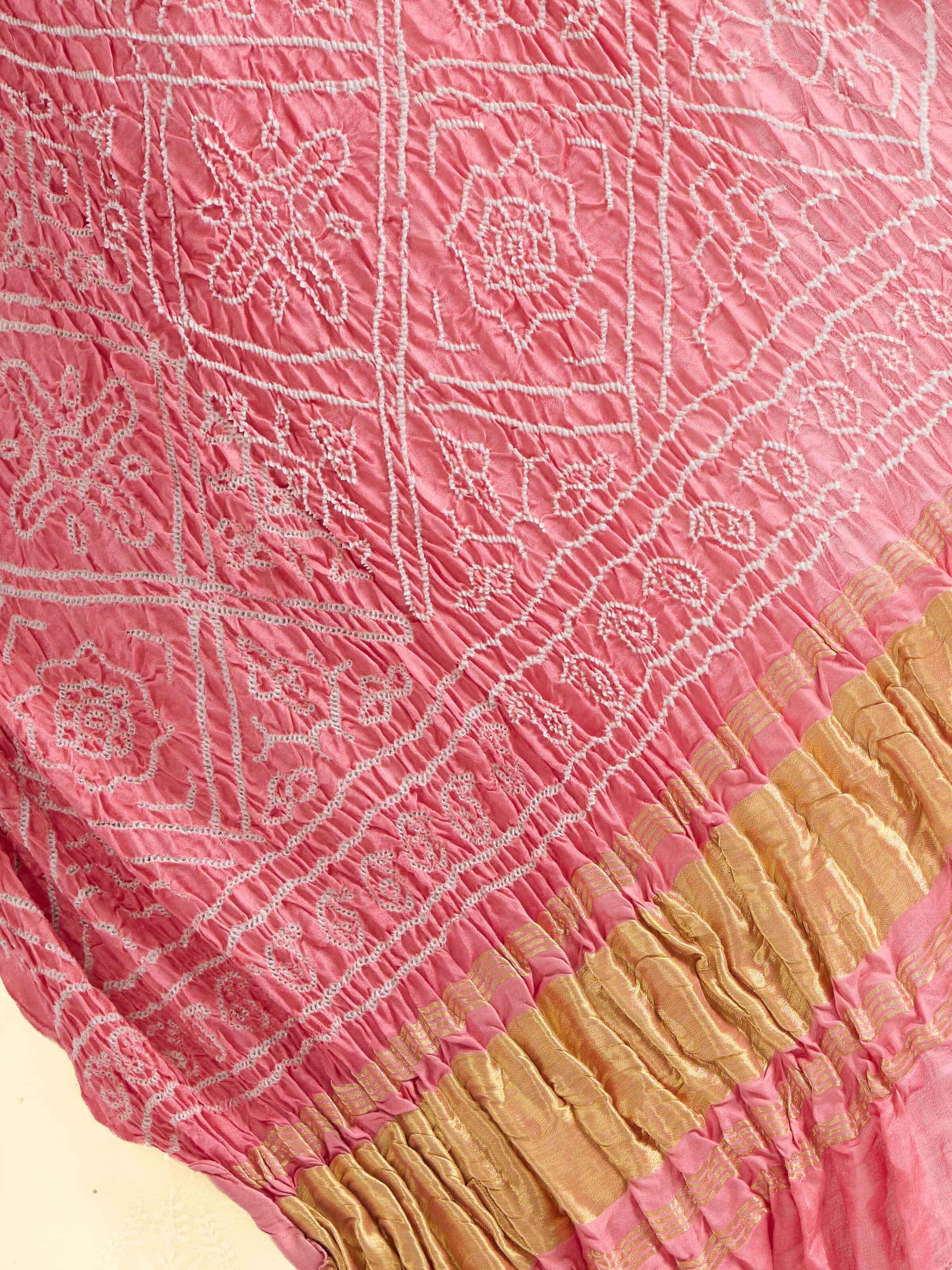 Pink Bandhani Tie & Dye Dupatta