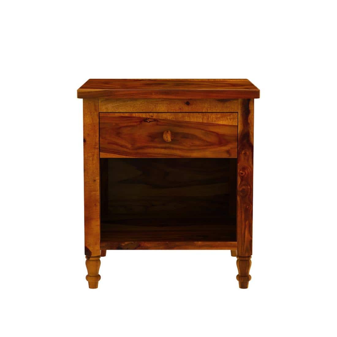 TurningSolid Wood  Bedside Table in Honey Finish