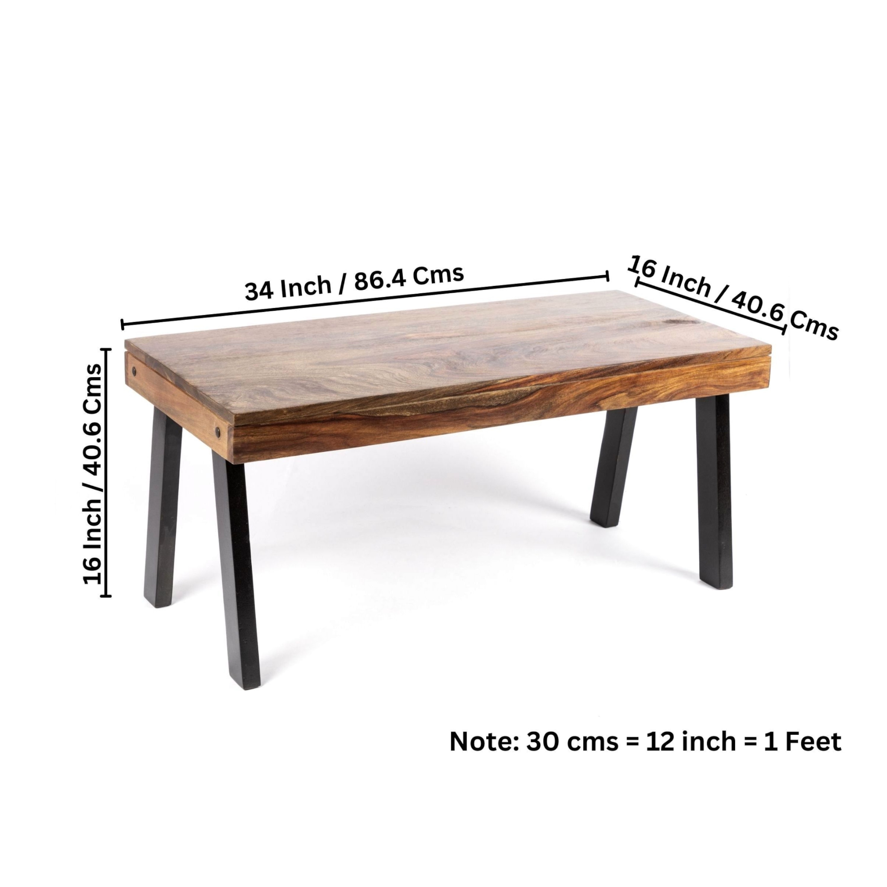 Mayfield Sheesham Wood Coffee Table In Teak Finish