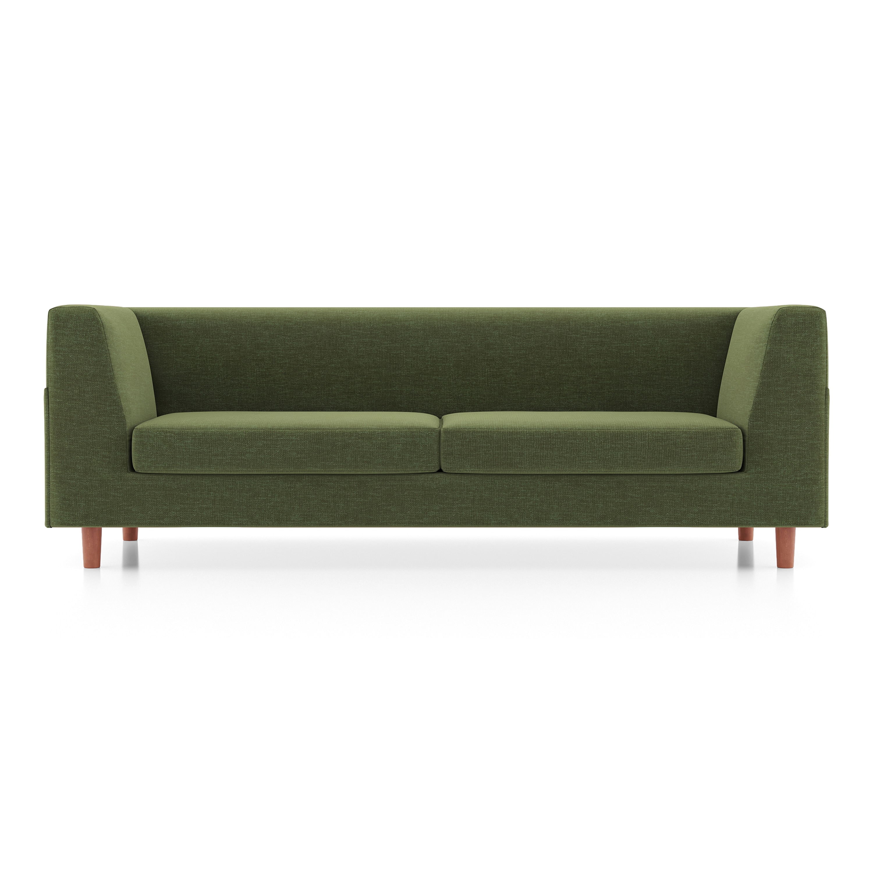 Rubik Essential 3 Seater Fabric Sofa In Moss Green