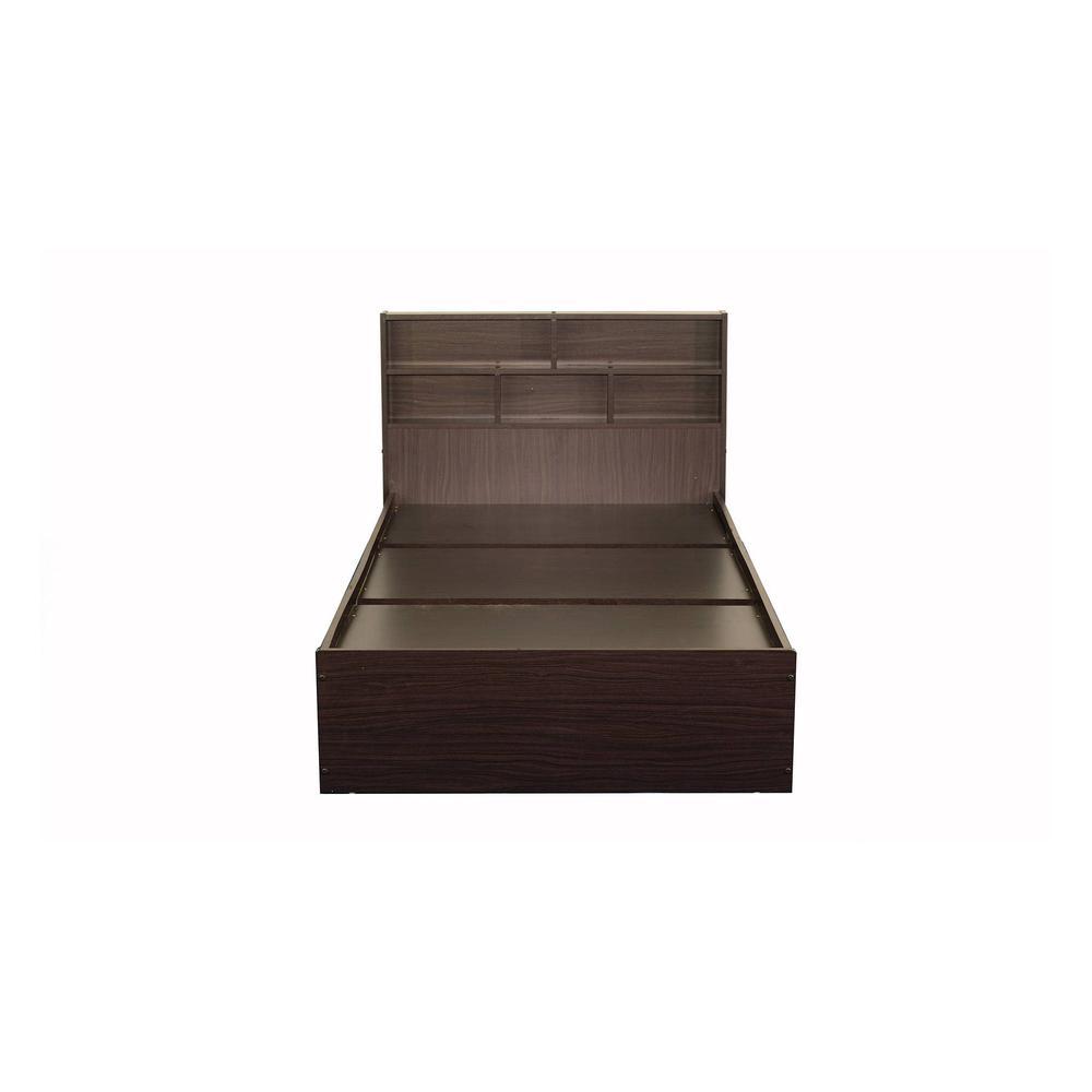 Takeo Engineered Wood Single Bed In Walnut Finish