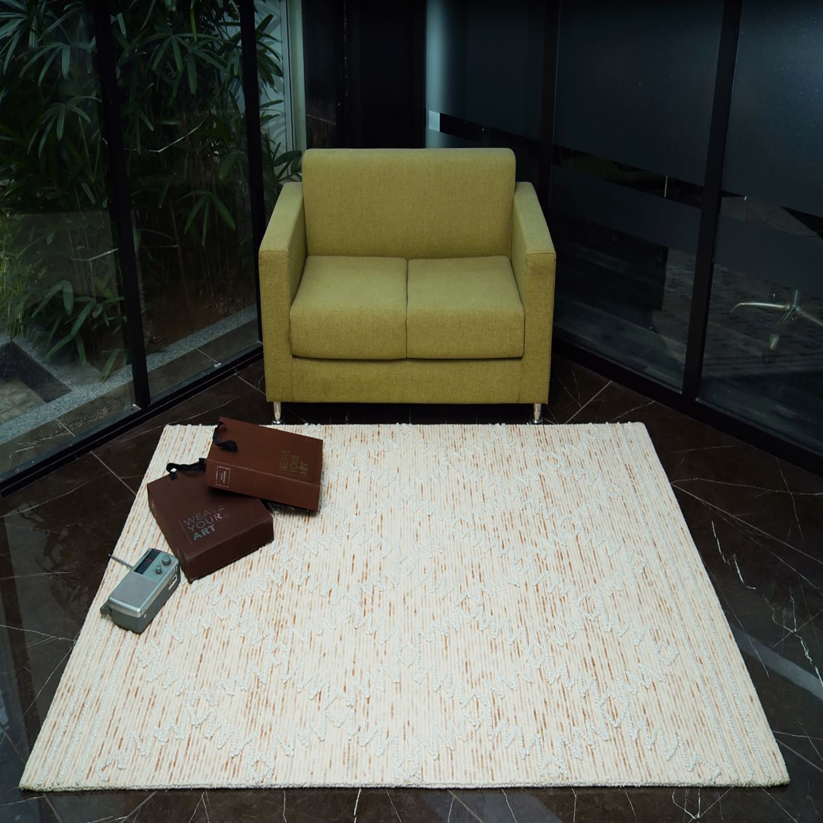 NORWICH Wool Rectangle Carpets Hand Tufted in Blush Colour - The Woven Legacy