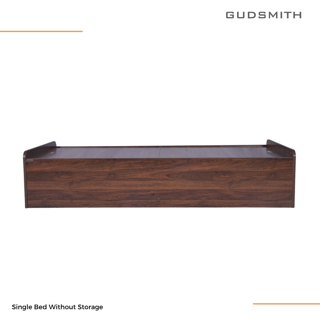 Maverick Engineered Wood Single Size Bed Without Head Board in Columbian Walnut Finish