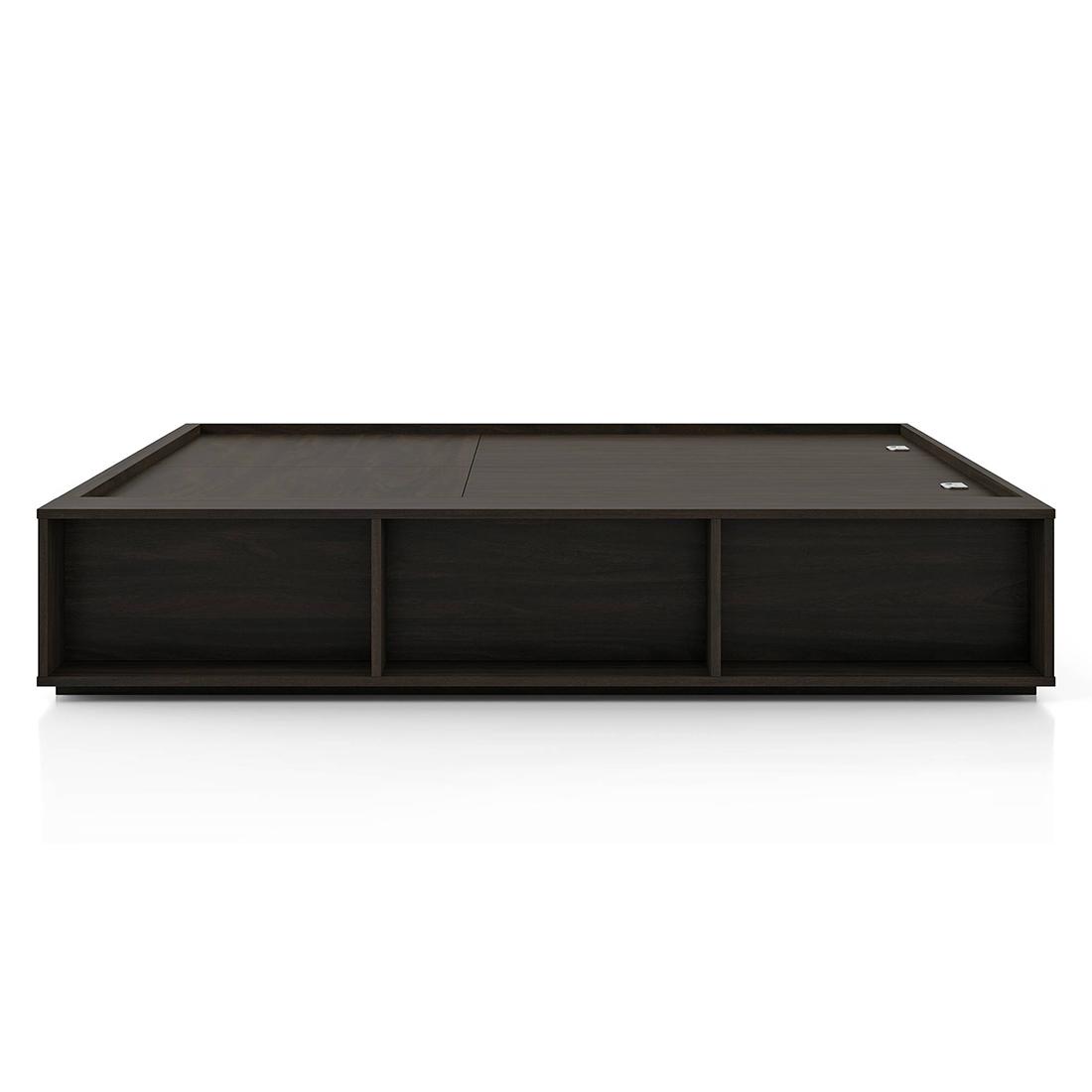 Toshi Engineered Wood Queen Size Drawer And Box Storage Bed In Rustic Walnut Finish
