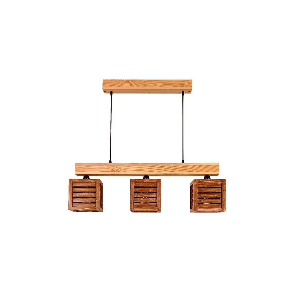 Lyon Beige Solid Wood Cluster Hanging Light