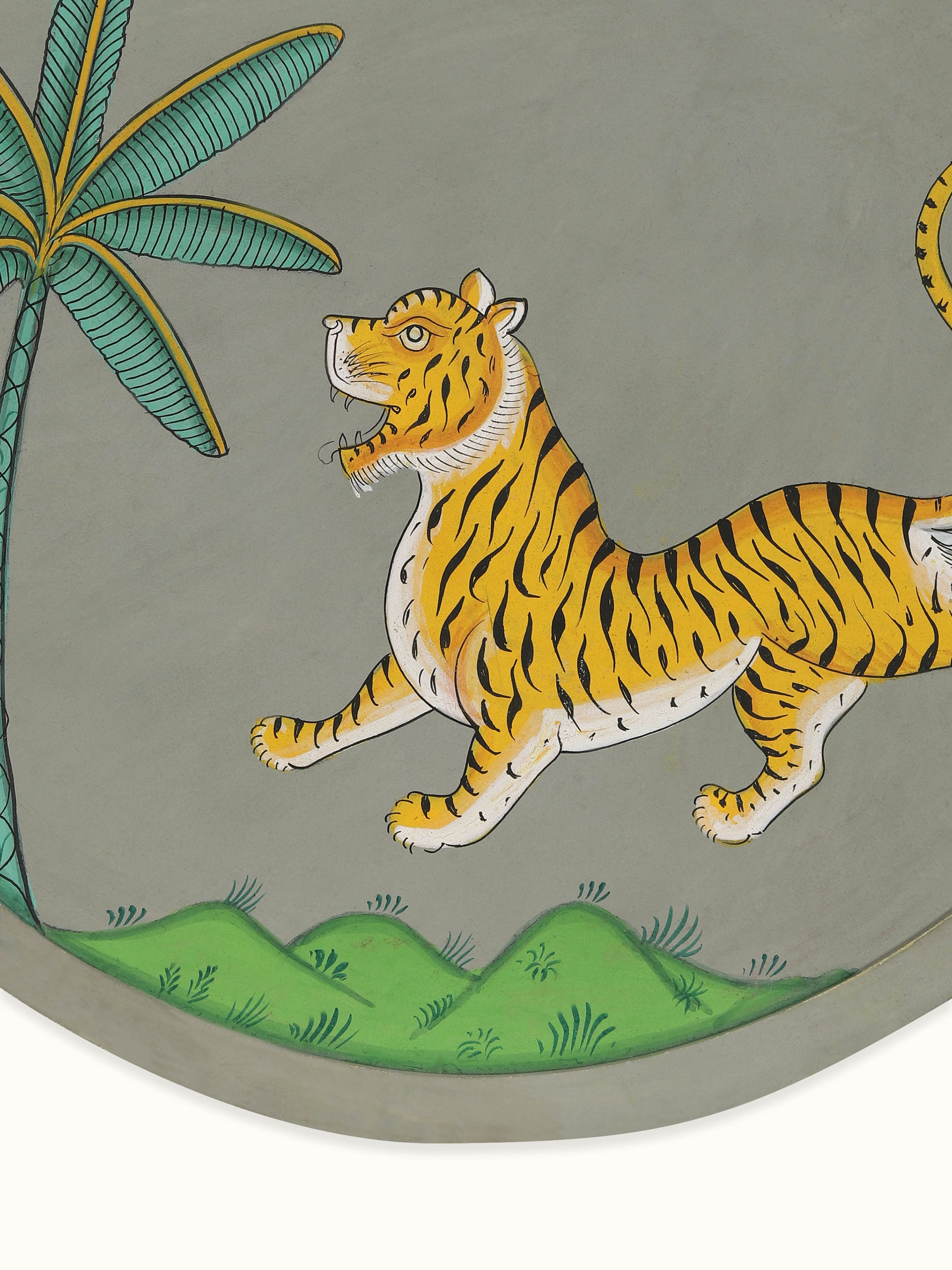 Tiger and Tree Pichwai Painting Wall Plate