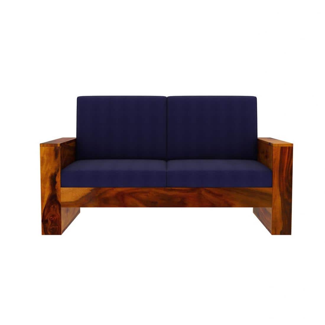 Maruti 2+1+1 Seater Wooden Sofa (BLUE Colour, Honey Finish)