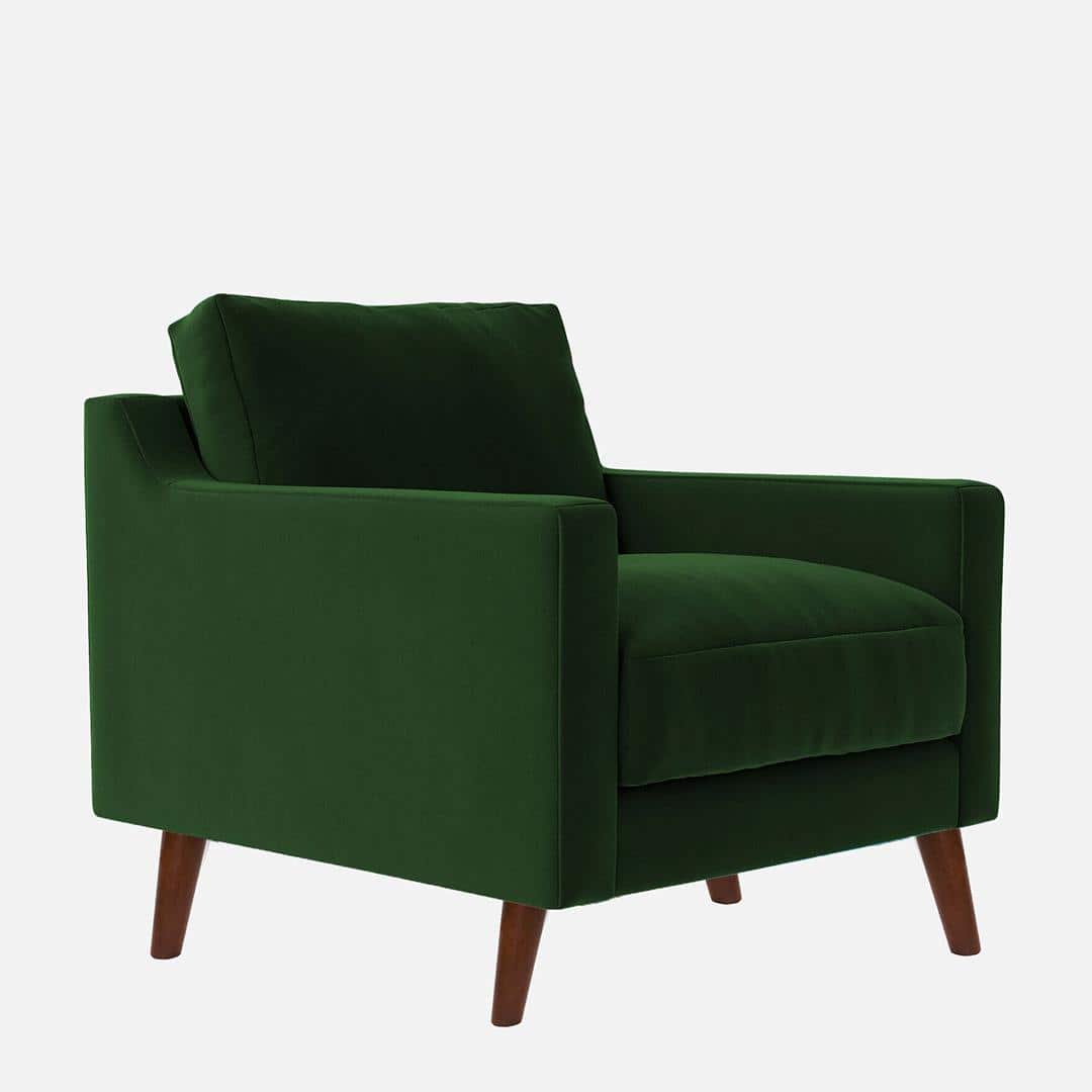 Reiti Velvet 1 Seater Sofa in Green Colour