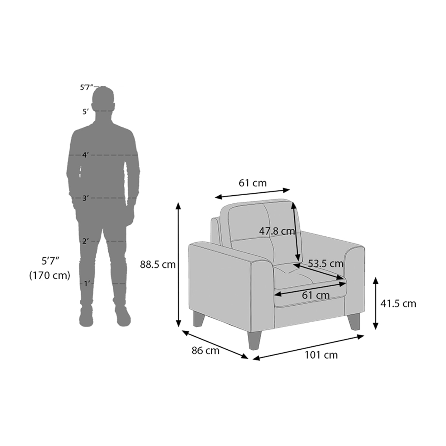 Verona Sofa Set (Colour: Granite Weave, Seater: 3+1+1)