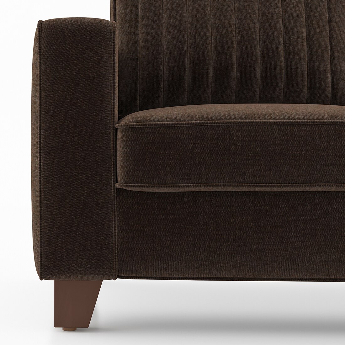 Apollo Neo 3 Seater Fabric Sofa in Dark Earth Colour (Back Height : Regular, Cushion Type : Hard)