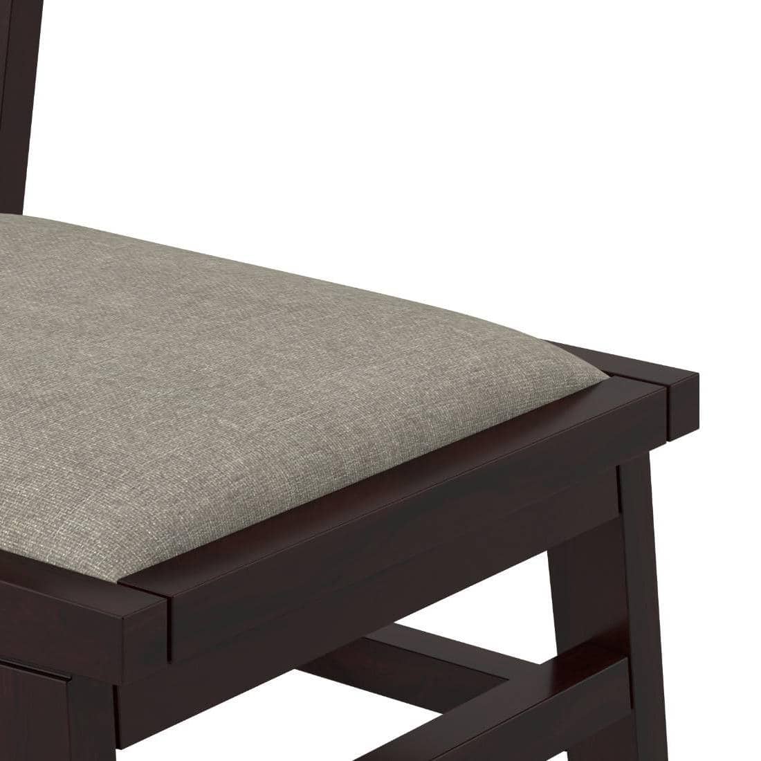 Leon Solid Wood Dining Chair Set Of 2 In Mahogany Finish