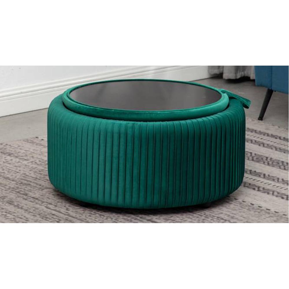 Loofy Ottoman with Strage Color in Green