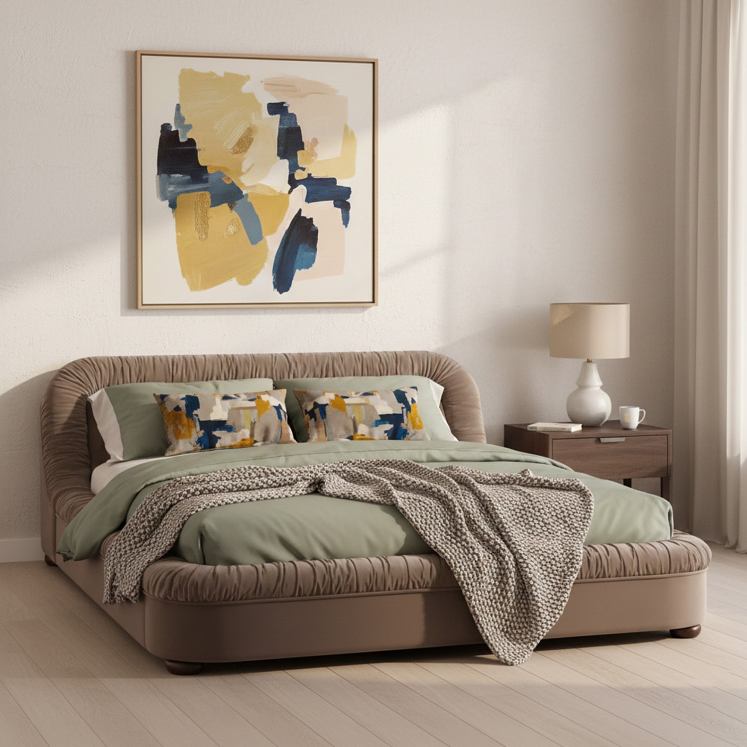 Casa Haven Relax King Size Bed in velvet With Engineered Hardwood Frame & Hydraulic Storage - Nestroots