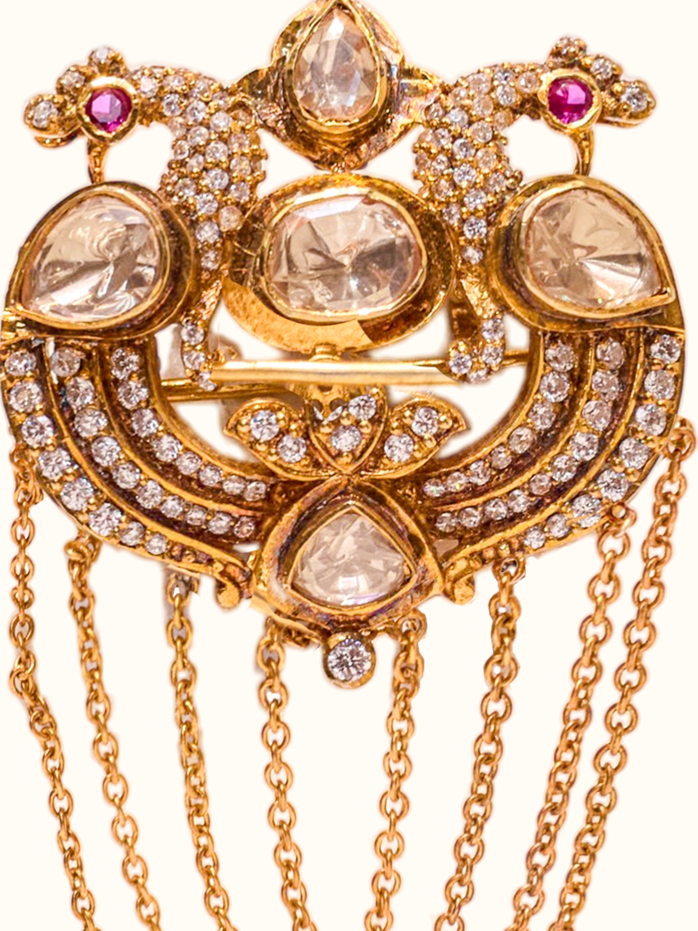 detail view of silver smithing brooch pin pattern