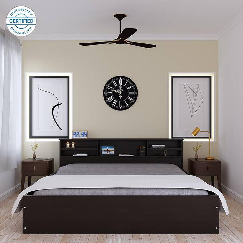 Pheme Engineered Wood Queen Size Drawer Storage Bed In Laminate Finish