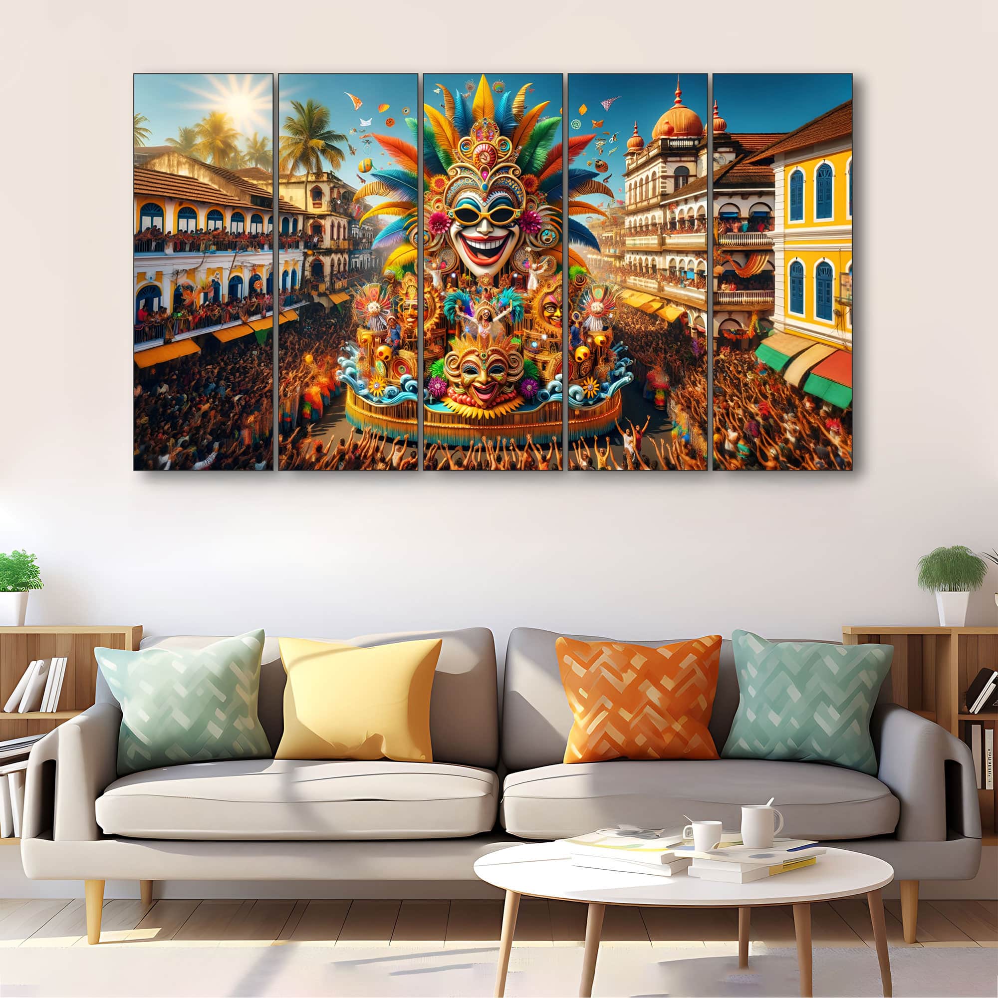 The Castle Decor Carnival Art Wall Painting Wooden Framed 27x48 Inch (Style 1) - The Castle Decor