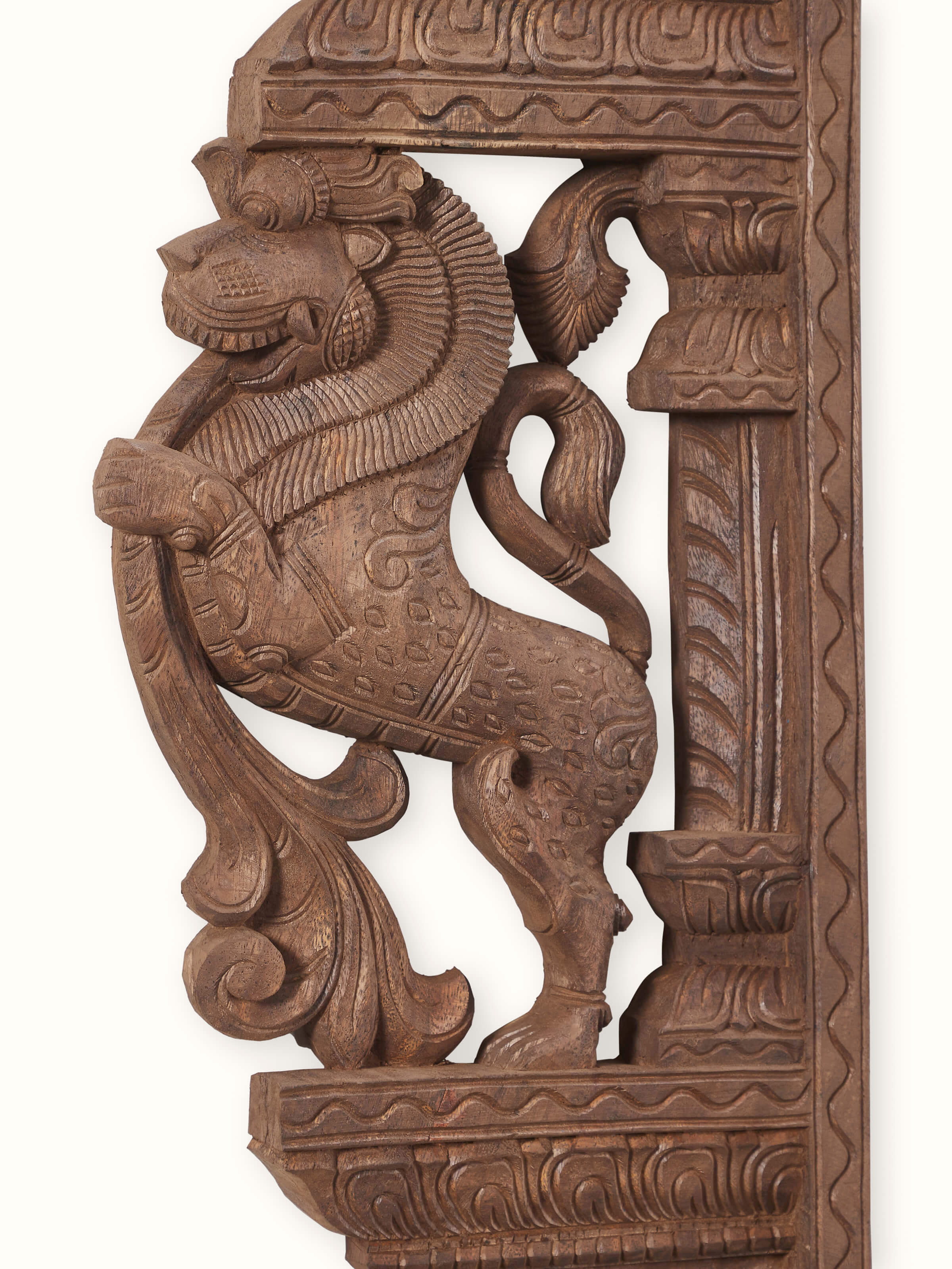 Wood Carved Yali Wall Panel (2 Pieces)