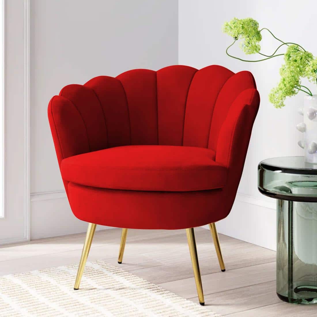 Foster Accent Chair in Baby Pink Colour