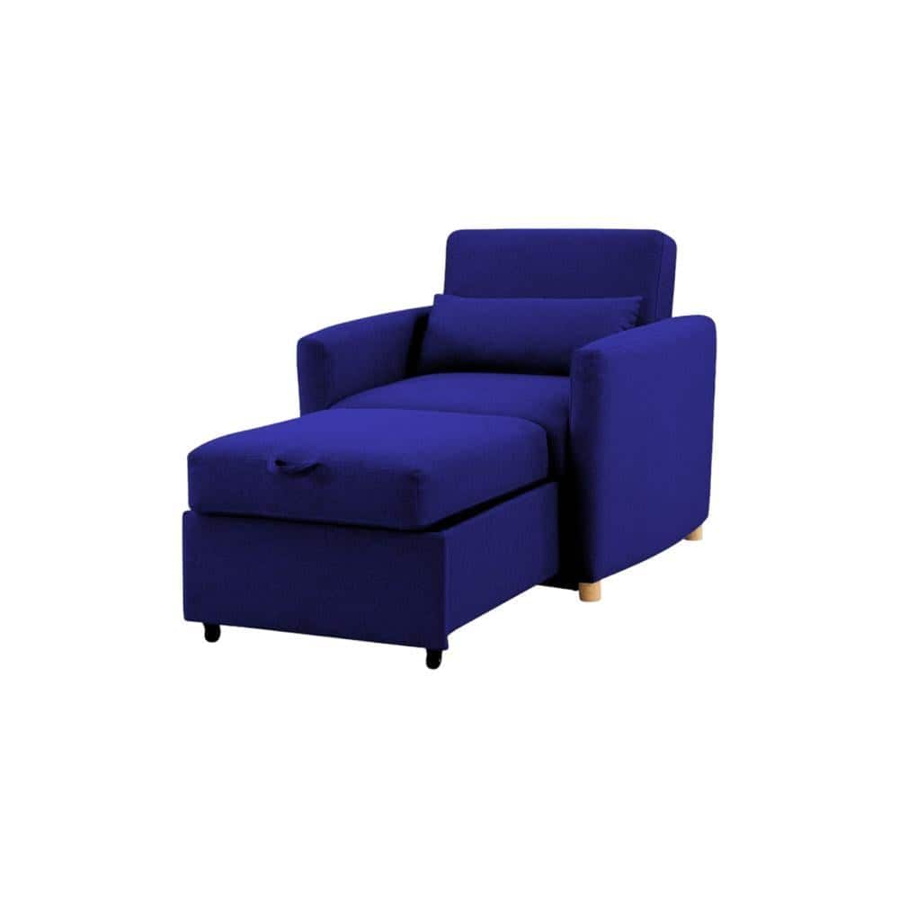 Jernell 1 Seater Sofa Cum Bed In Navy Blue Color