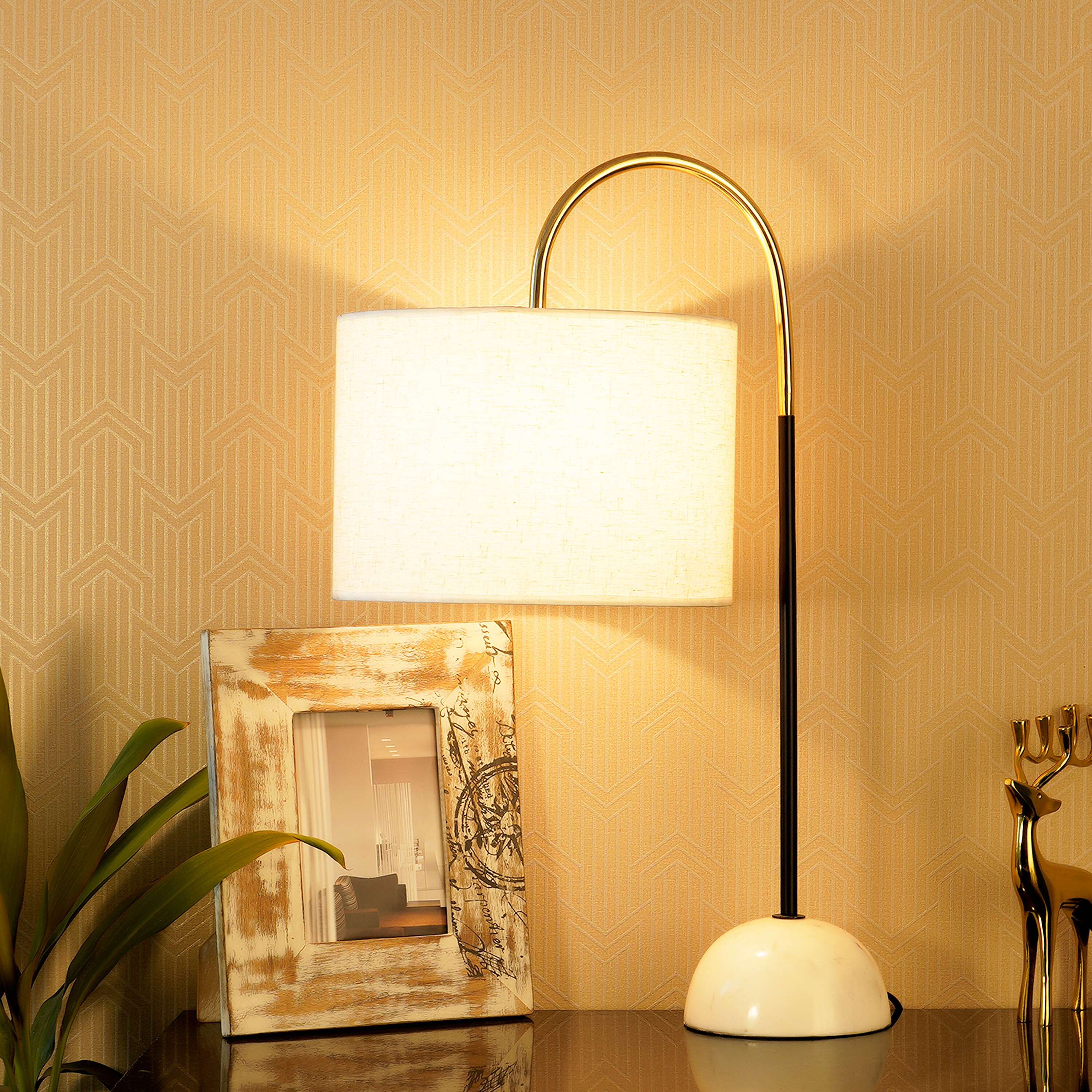 White Marble Dual Tone Study Lamp