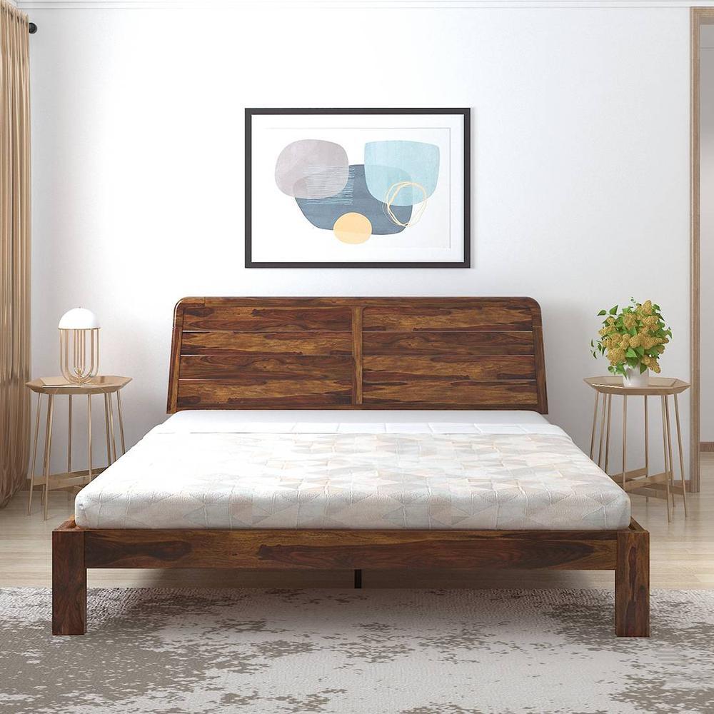 Samriddh Solid Wood King Size Non Storage Bed In Provincial Teak Finish