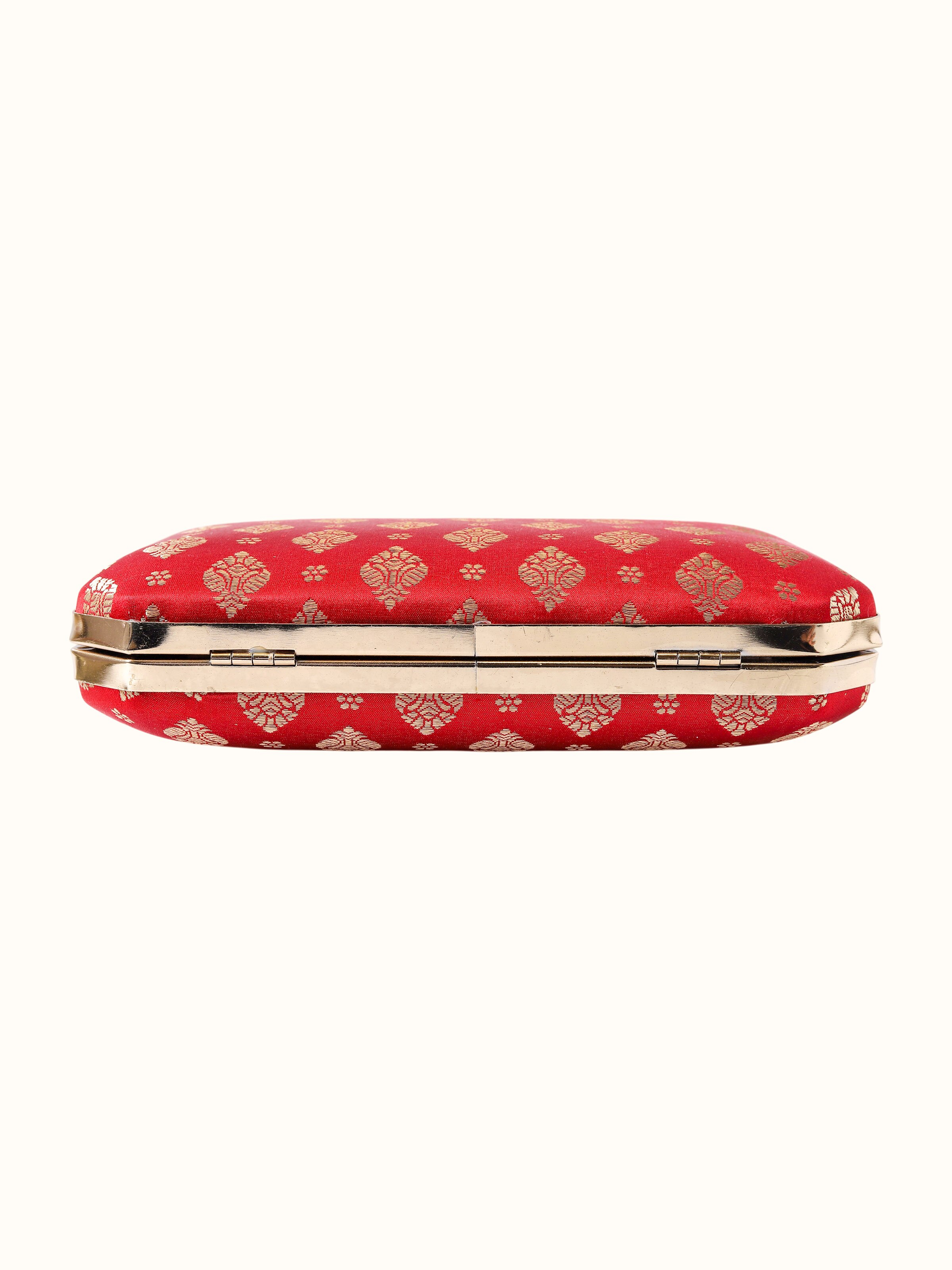 Red Handwoven Brocade Clutch