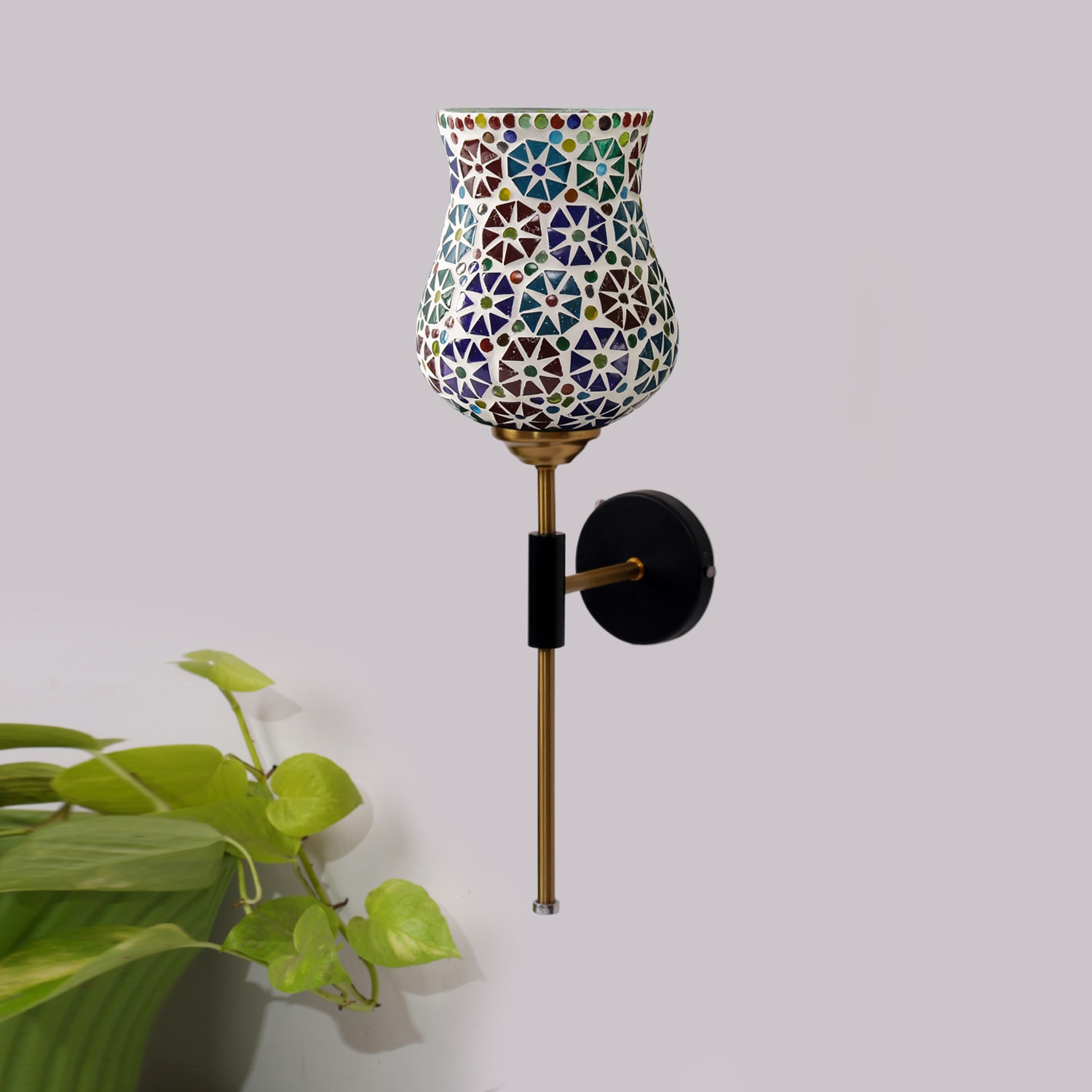 Devansh Metal Electric Wall Light in Black Colour with Multi Shade Count of 1 Light - Devansh