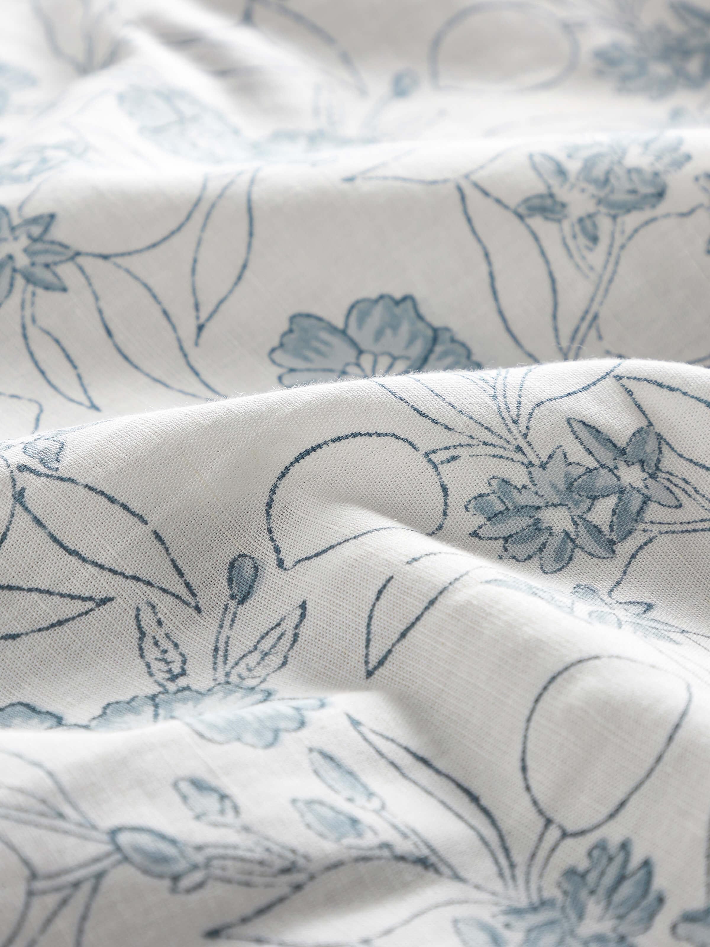 Close-up of the detailed hand block print and fabric weave