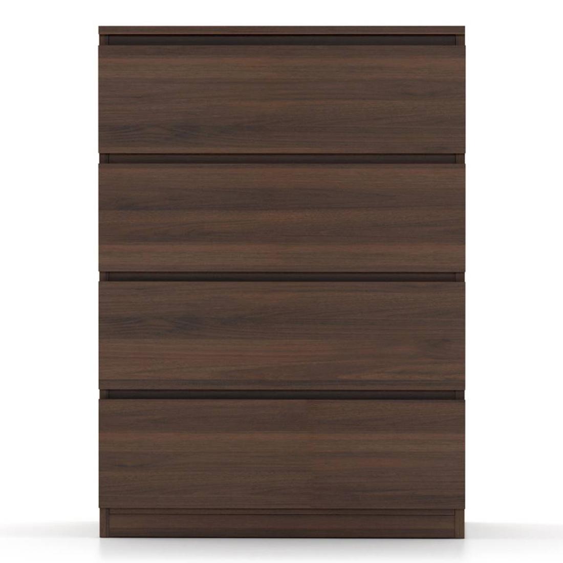 Bocado Compact Engineered Wood Chest of 4 Drawers in Columbian Walnut Finish