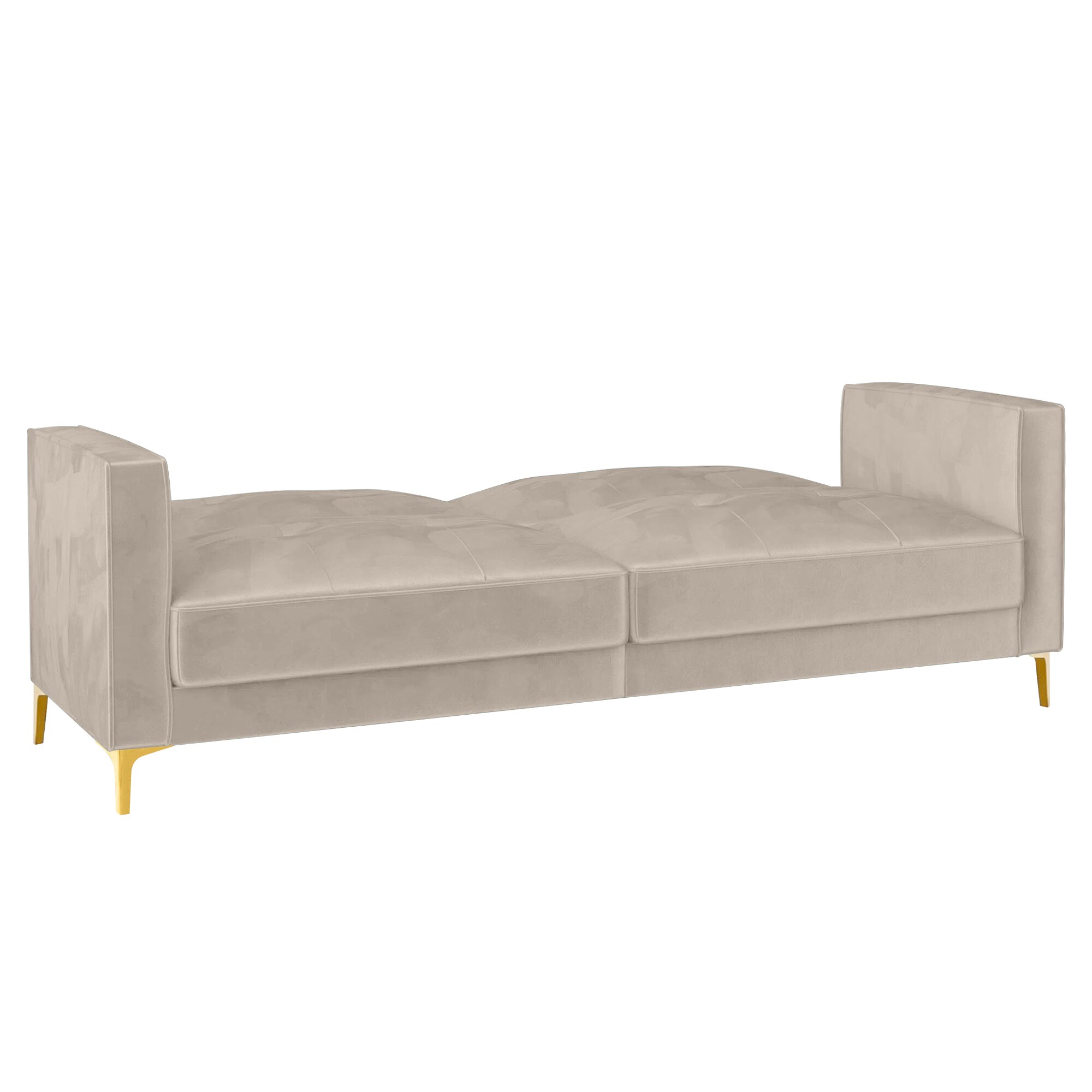 Novelle 3 Seater Velvet Sofa Cum Bed in Cream colour
