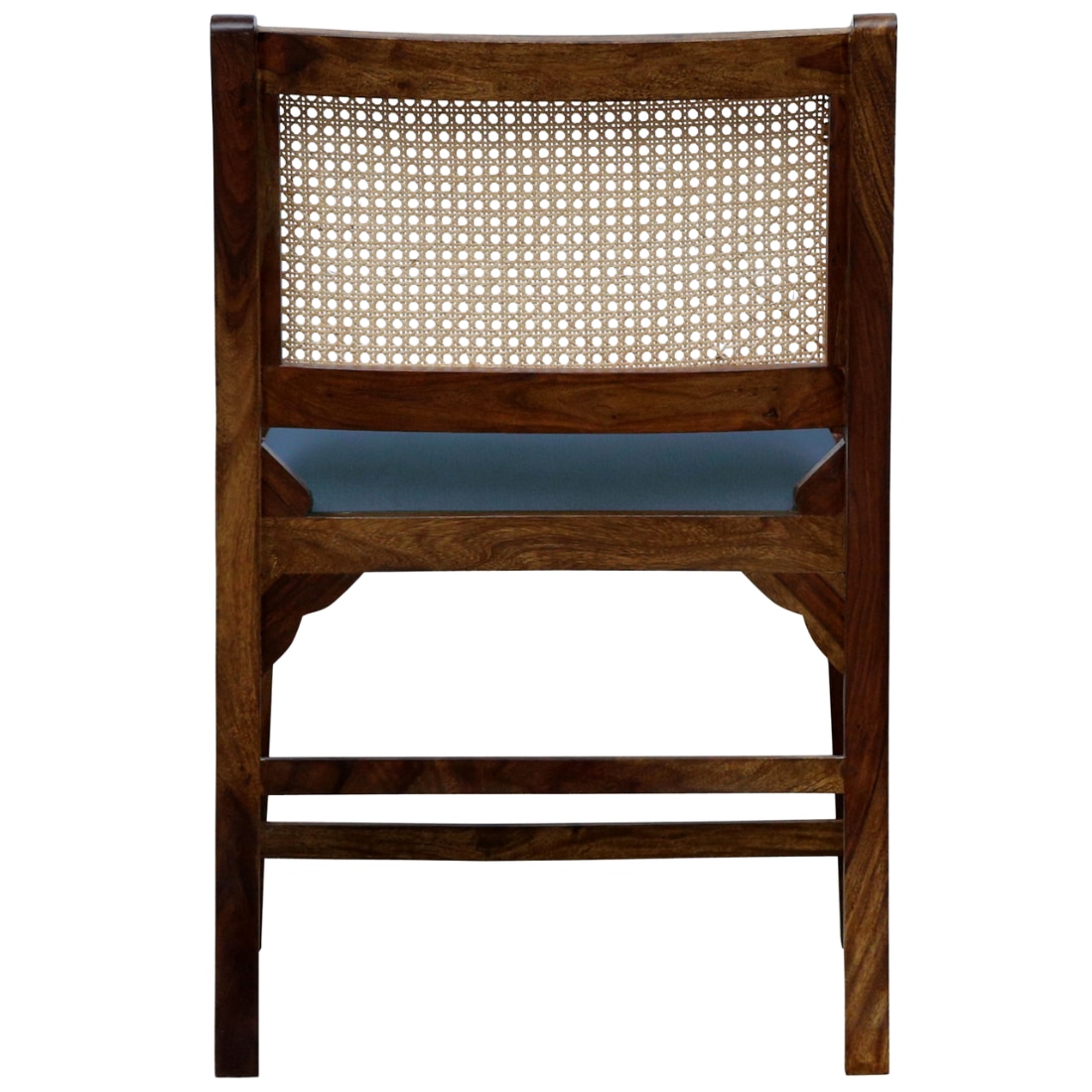 Provincial Cane & Suede Blue Accent Chair