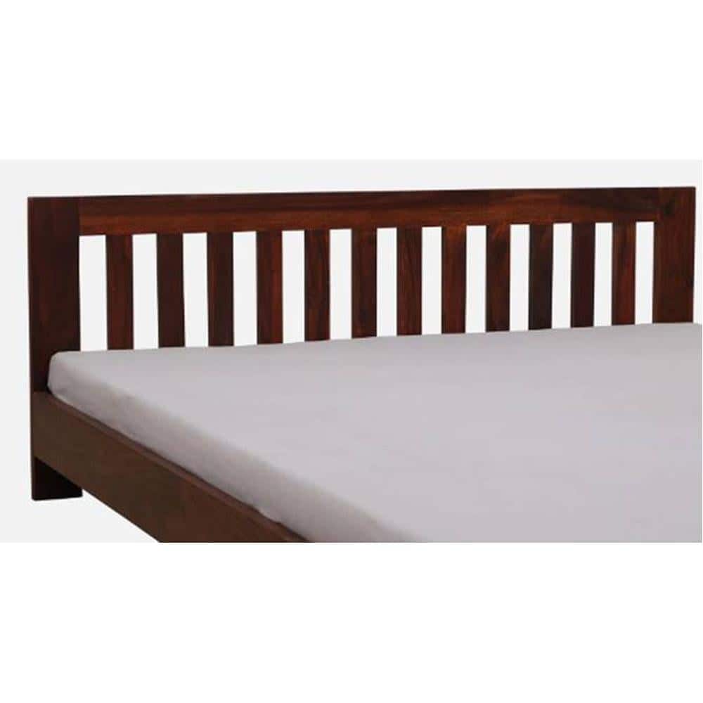 Orian Solid Wood Queen Size Non Storage Bed In Honey Oak Finish