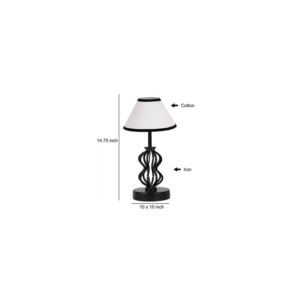 Alaya Multicolor cotton Table lamp with Iron Base