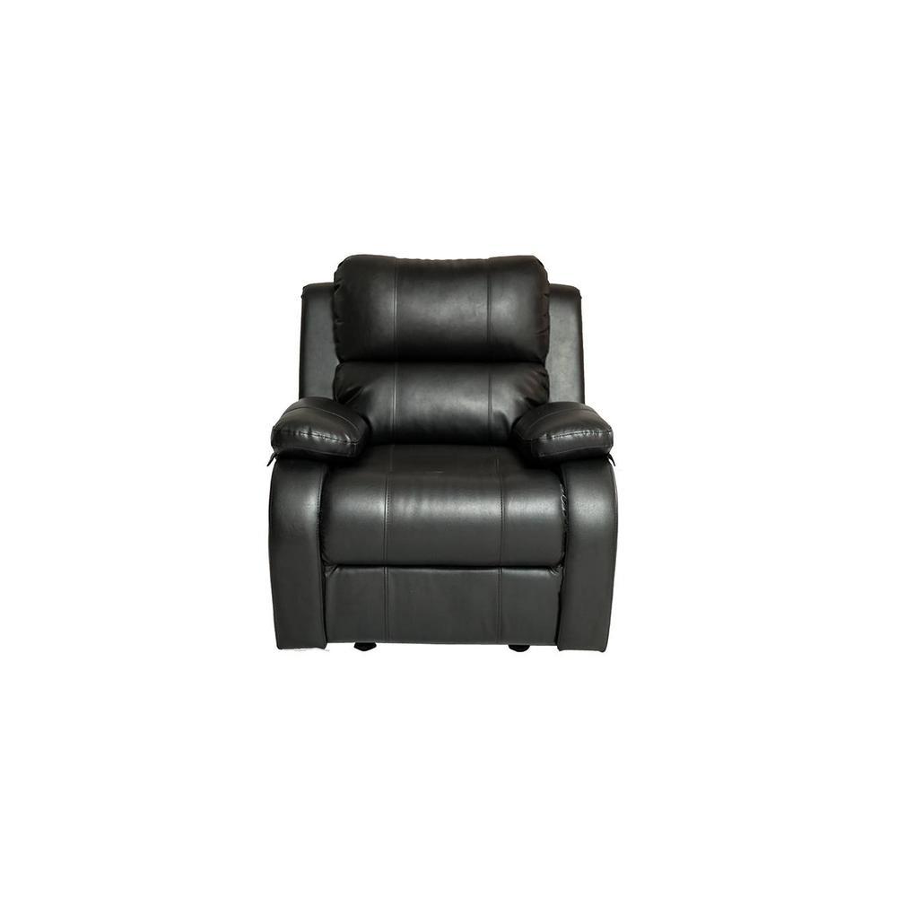 Cheer Leatherette One Seater Manual Recliner in Black Colour