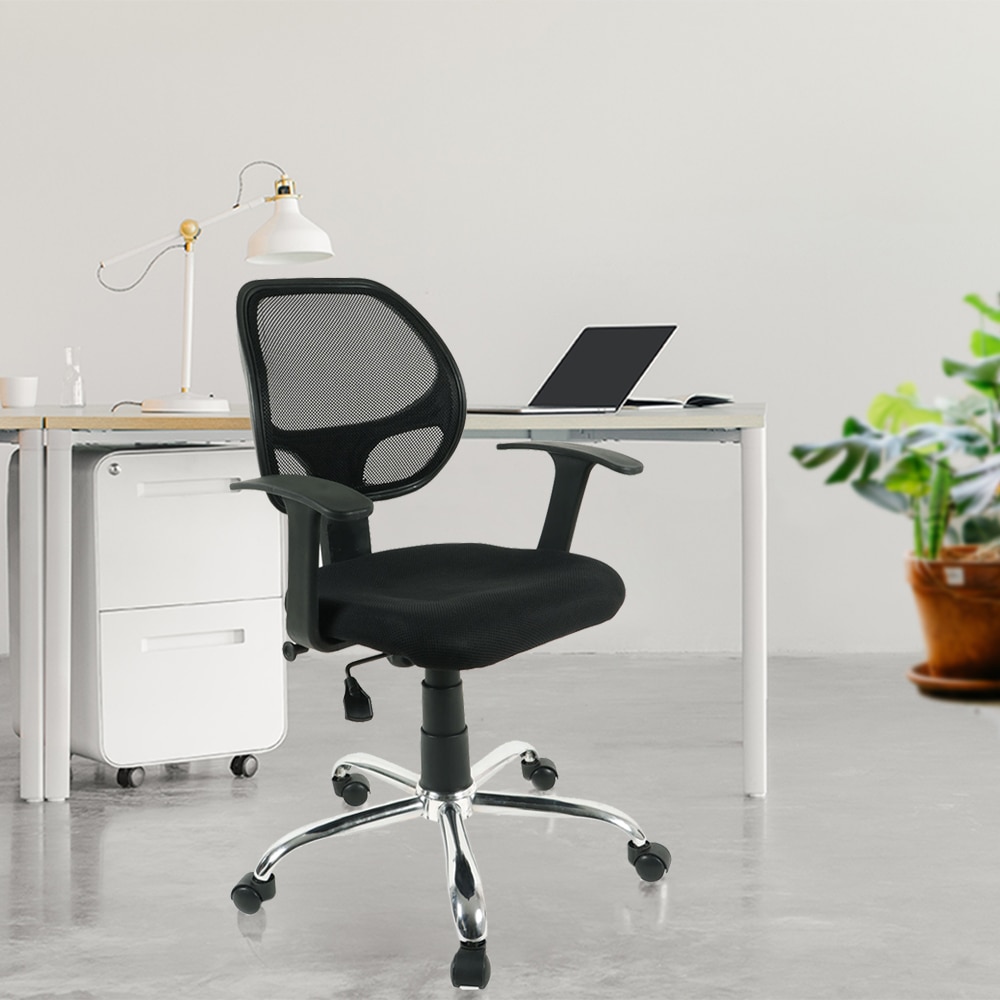 Ruffina Low Back Office Mesh Chair (Black) - Divine Dreams