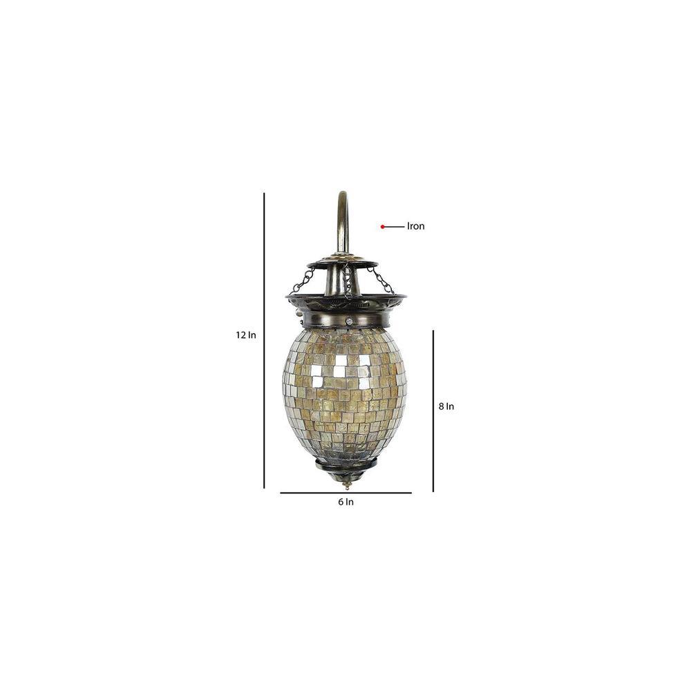 Ivory Multicolor Mosaic Glass Wall Mounted Lamp (Oval )