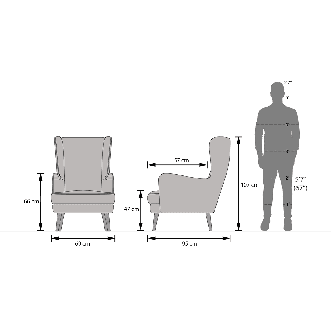 Genoa Lounge Chair In Viva bloom premium cotton Colour