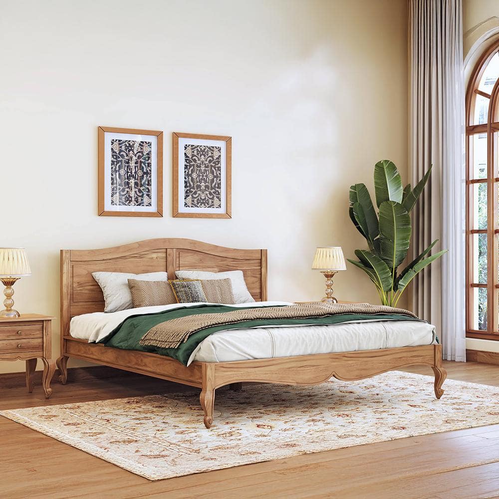 Taahira Queen Size Non Storage Bed In Natural Finish